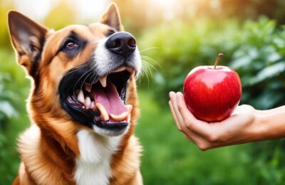 cachorro comer maça
