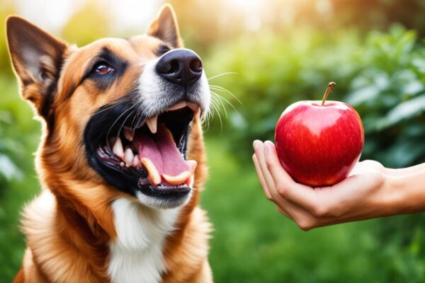 cachorro comer maça