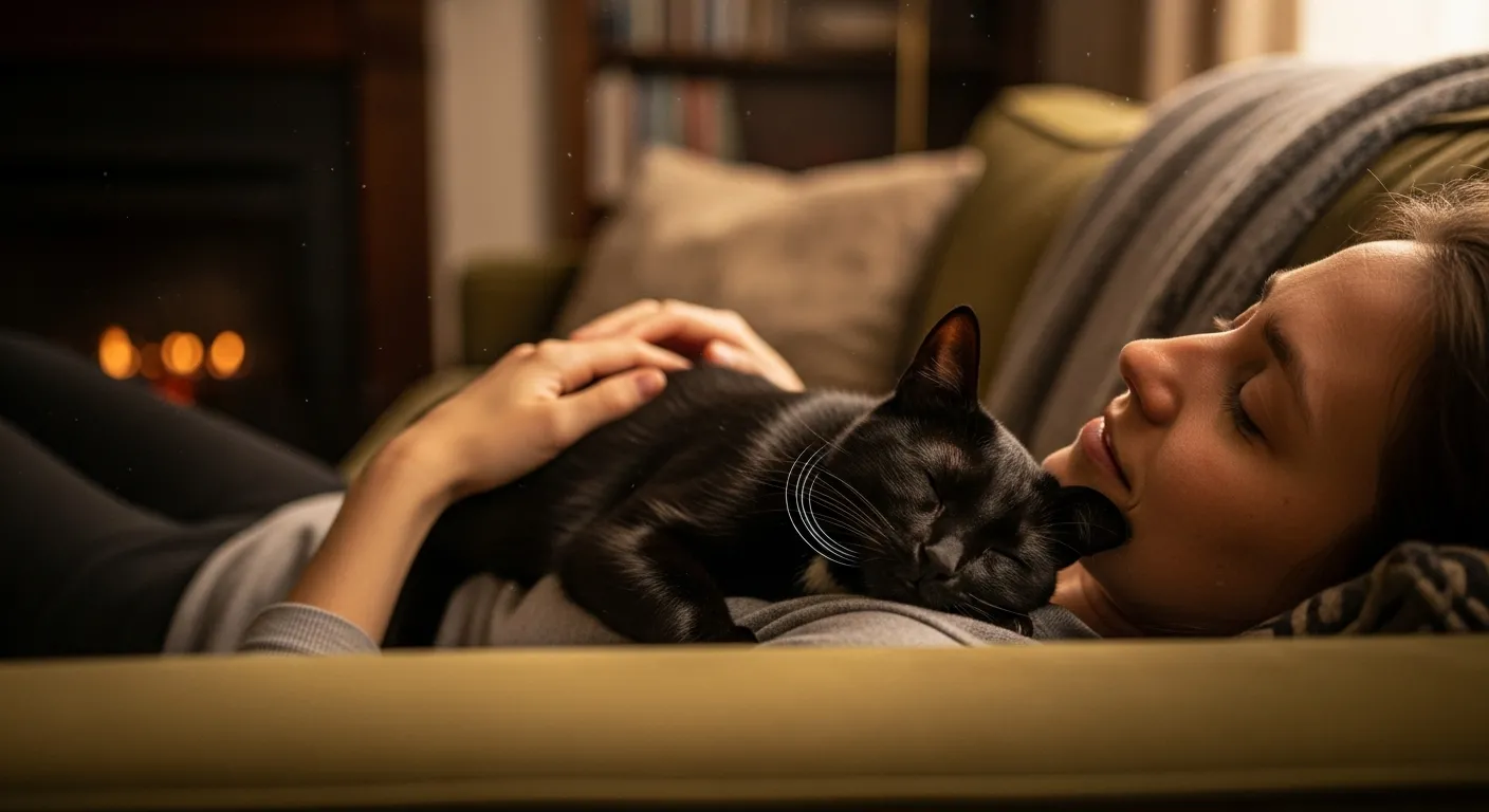 como acalmar gato som de miado com carinho