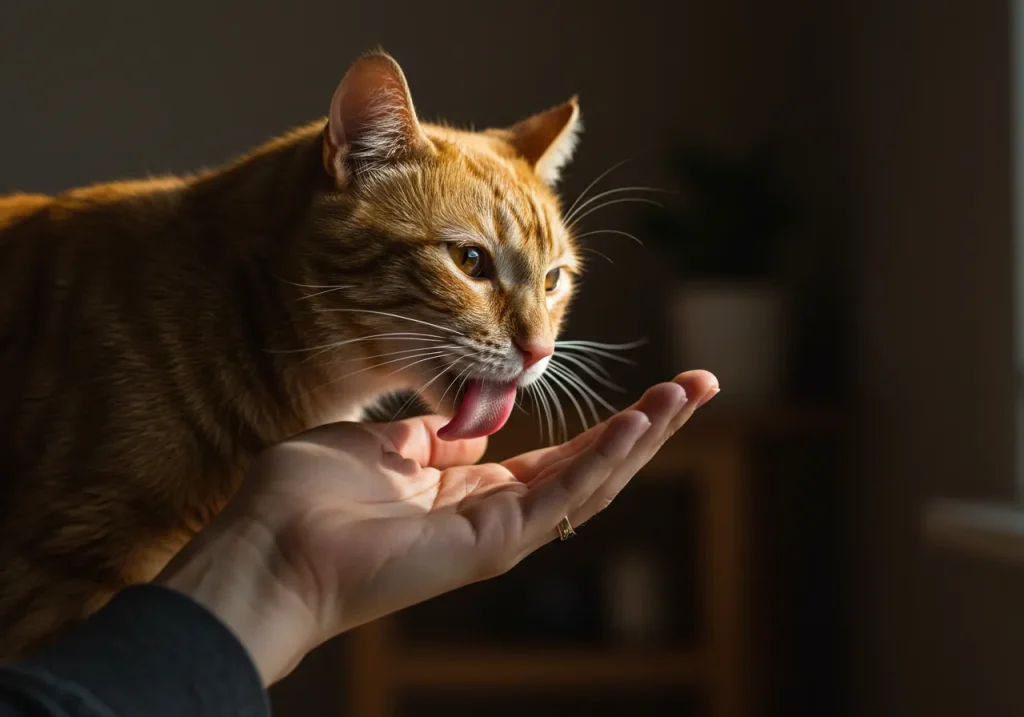 Por que o gato lambendo o dono é um sinal de amor verdadeiro gato lambendo o dono Momento de carinho principal