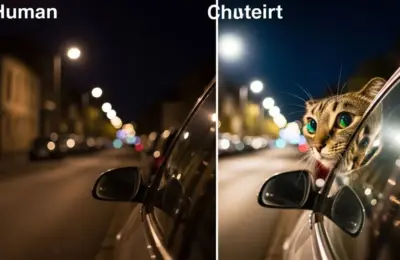 Como é a visão de um gato