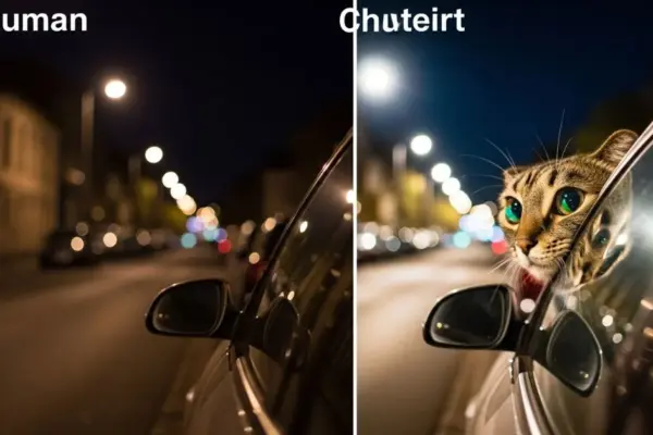 Como é a visão de um gato