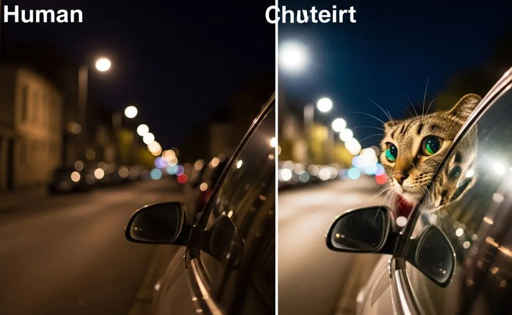 Como é a visão de um gato