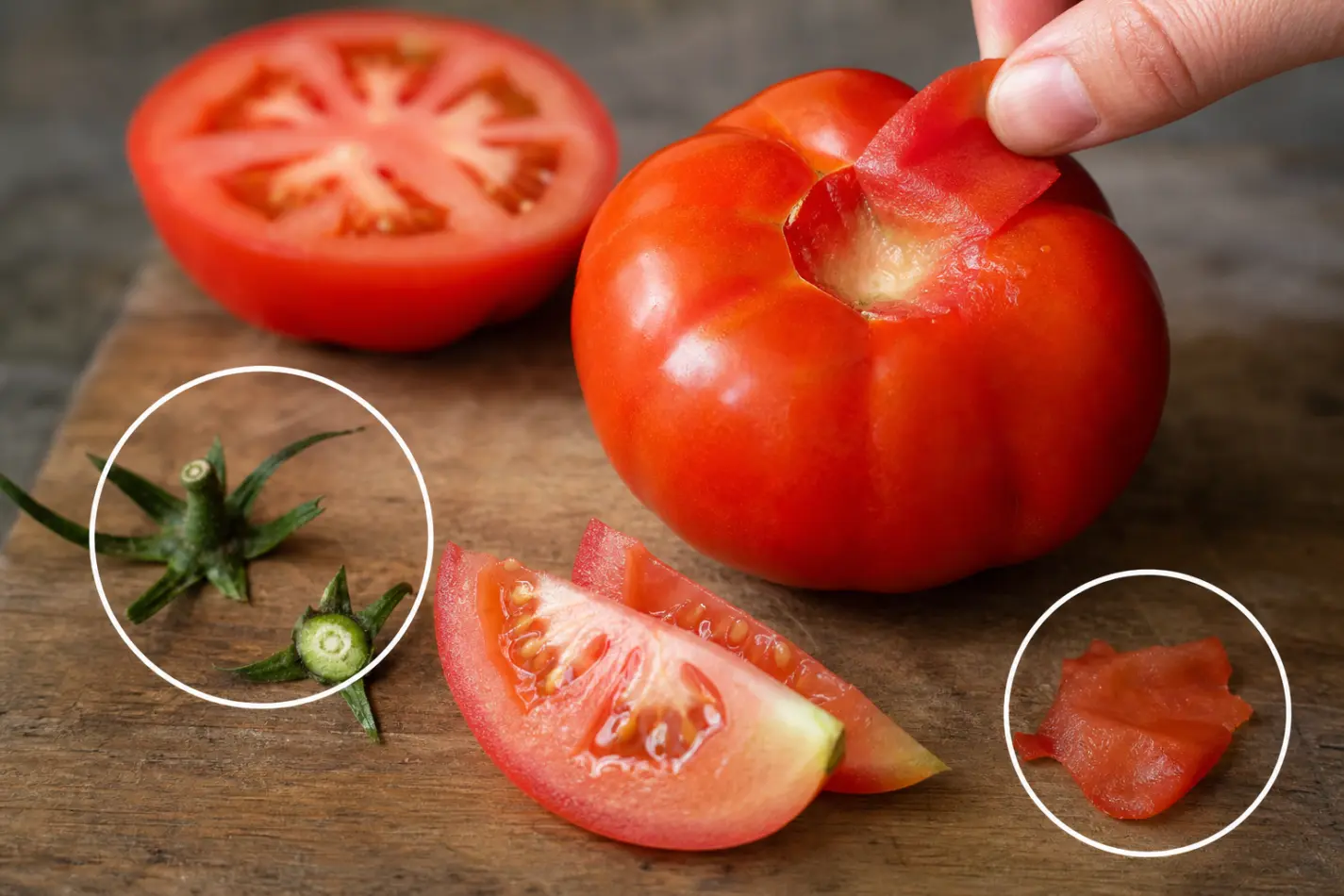 Partes do tomate que evitar 