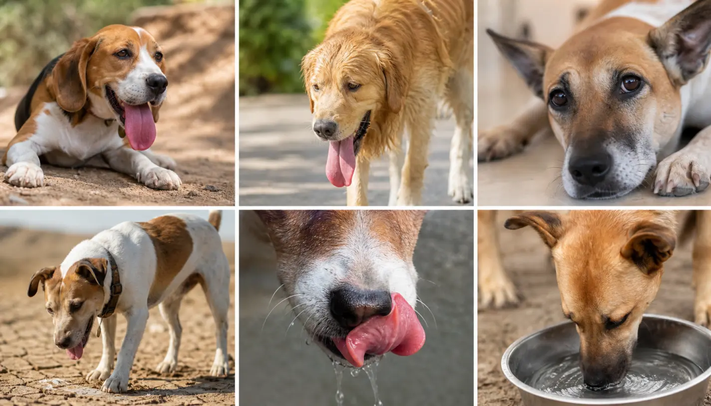 Sinais de que seu cachorro precisa de água 