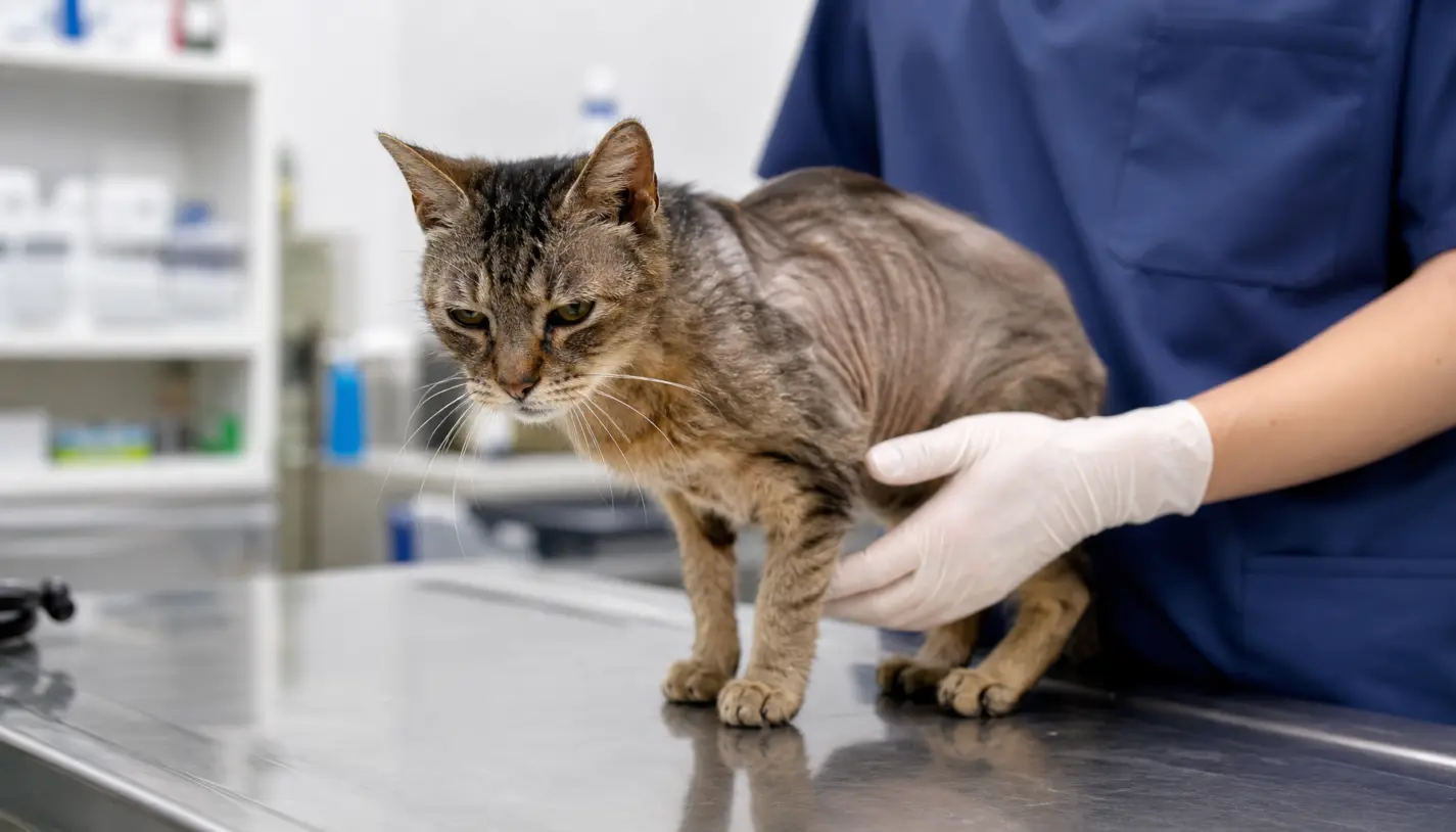 Gato idoso emagrecendo em 2026: sinais e causas que exigem atenção